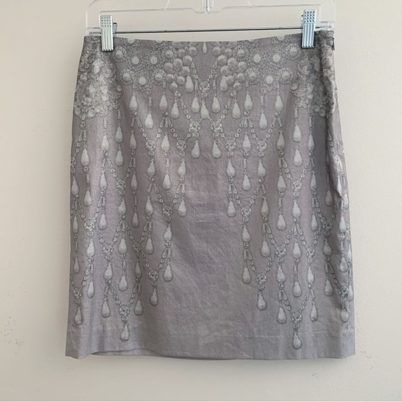 Marc Cain Bead Print Metallic Mini Pencil Skirt Sz 1 XS - Picture 7 of 7